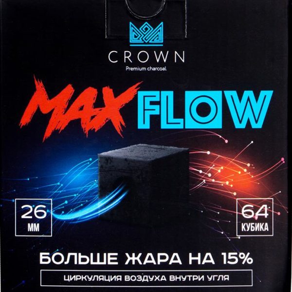 Уголь Crown Maxflow кокосовый 64 шт (26 мм)